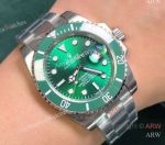High quality Replica Rolex Submariner Silver Strap Green Face Dial Green Ceramic Bezel Men Watch 40mm
